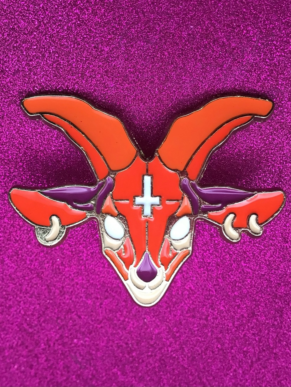 Goat Head Enamel Pin